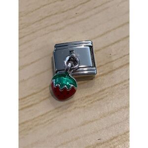 .925 Strawberry dangling from Italian Charm #berry